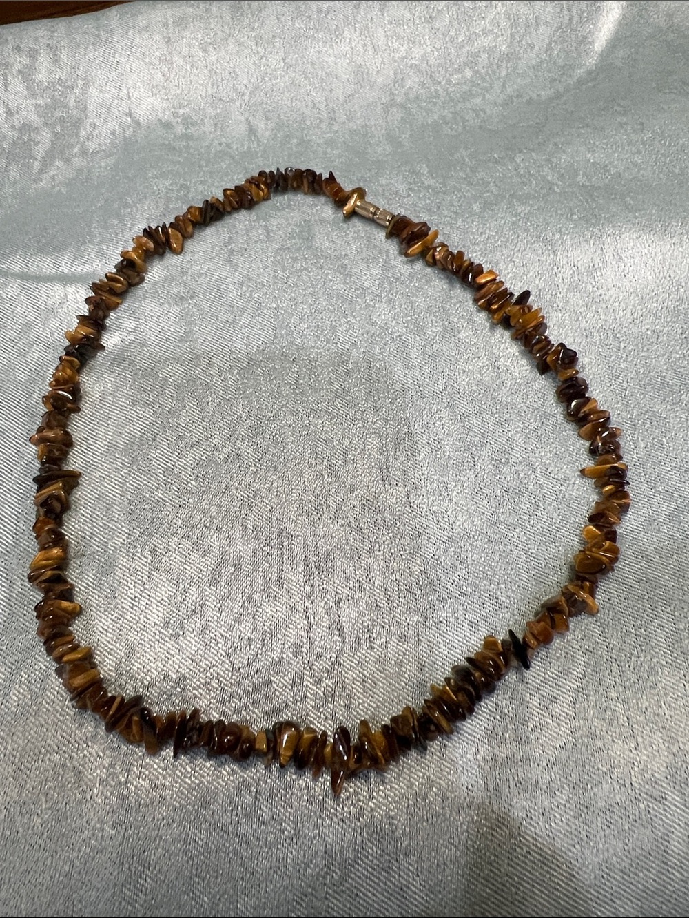 Tiger's Eye Chip Necklace - Brown Stone Beaded Necklace